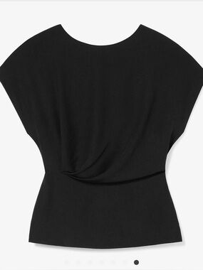 M.M. Lafleur Nejvi Top Black Draped Blouse